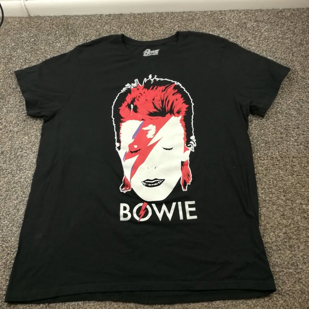 David Bowie T-Shirt Aladdin Sane Officially Licensed Black Mens 2XL